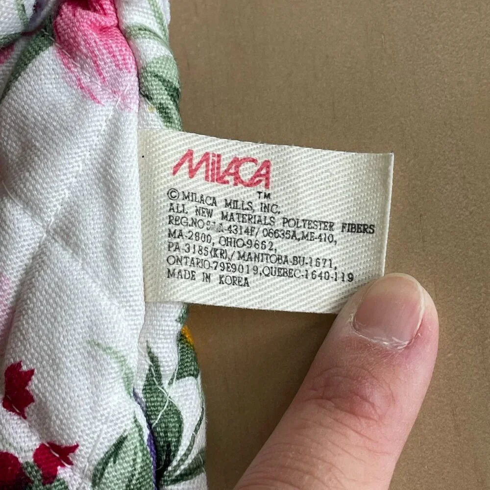 VINTAGE RARE Milaca Mills Floral Quilted‎ Teddy Bear Christmas Stocking